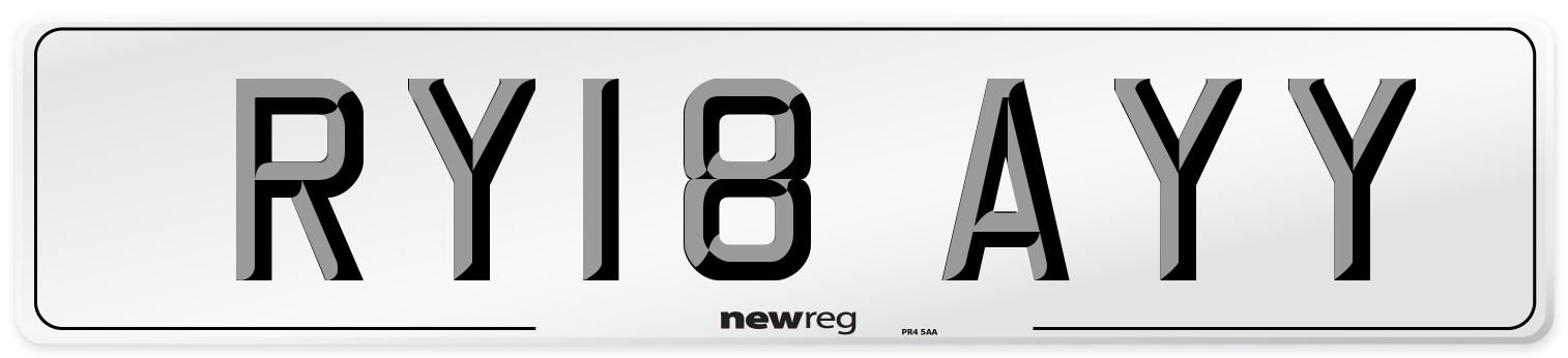 RY18 AYY Number Plate from New Reg